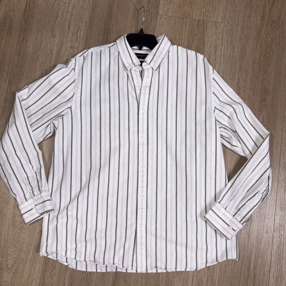 Banana Republic Men's Striped Slim Fit Long Sleeve Button Up XL